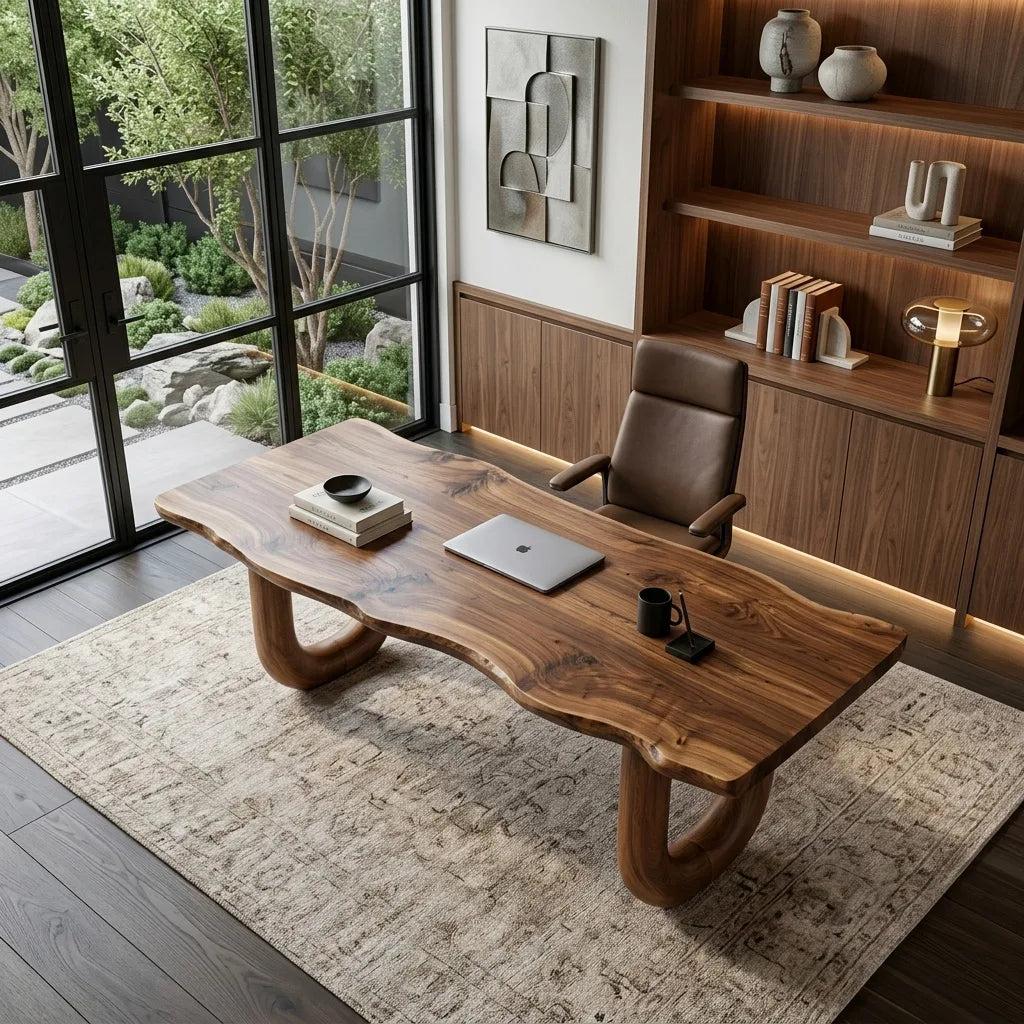 Organic Desk With Rounded U-Legs For Home Office