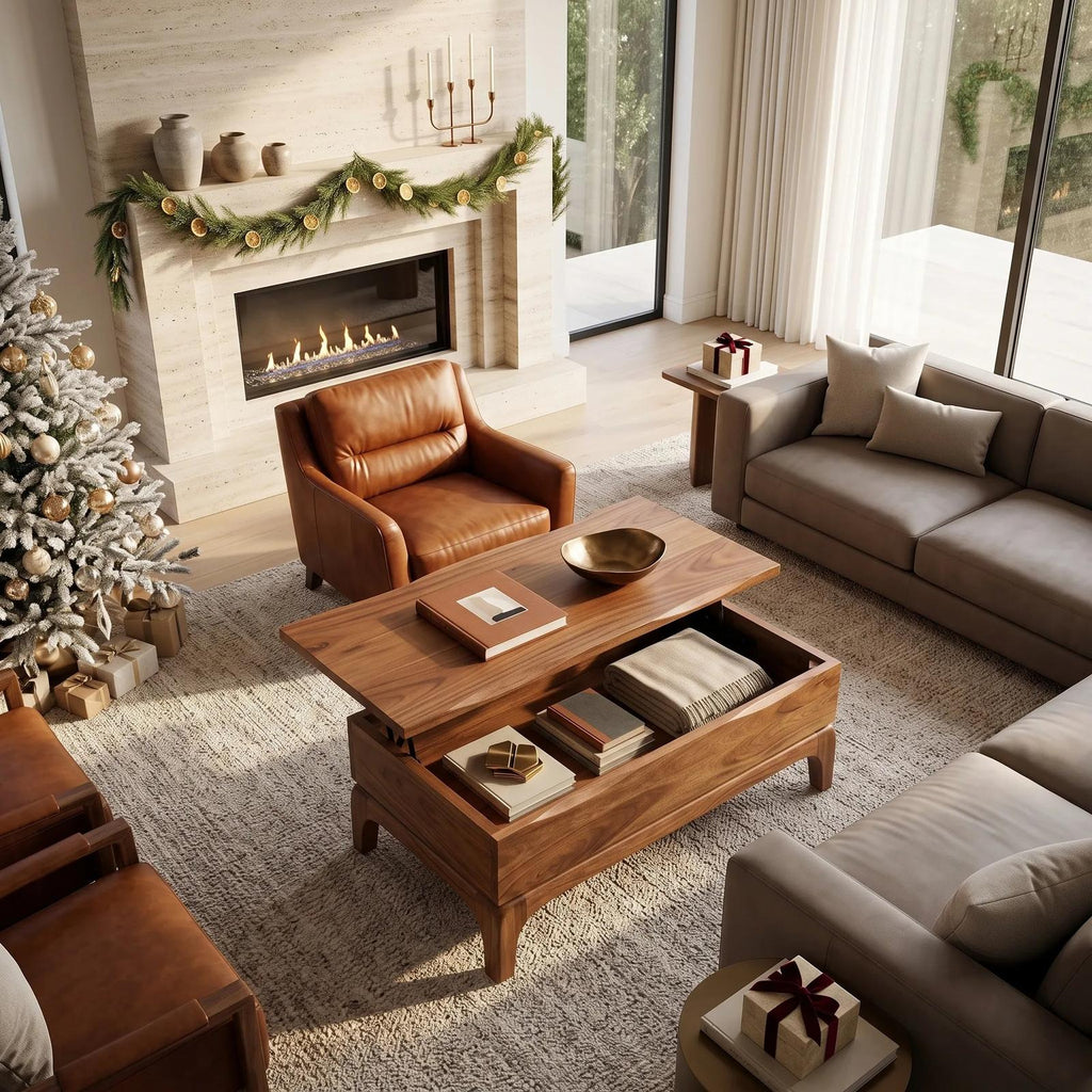 Handcrafted Christmas Coffee Table with Storage Holiday Home