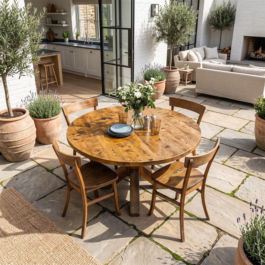 Rustic Round Dining Table Small Dining Room SINLSADT074