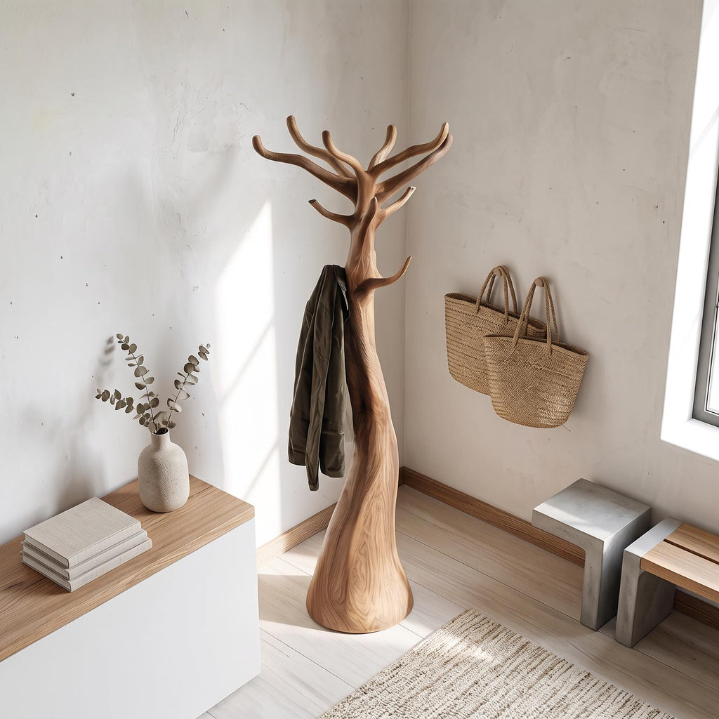 Rustic Tree Coat Stand Christmas Holiday Natural Room Display