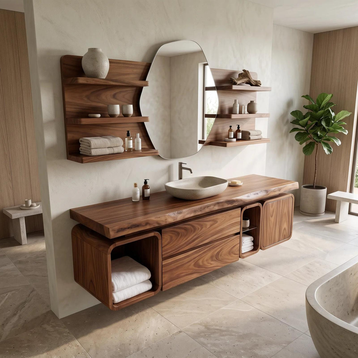 Modern Floating Bathroom Vanity Cabinet Primary Bathroom