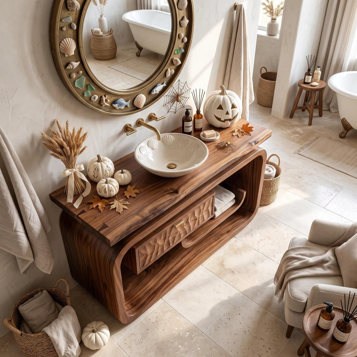 Farmhouse Skull Bathroom Vanity Contemporary Bathroom