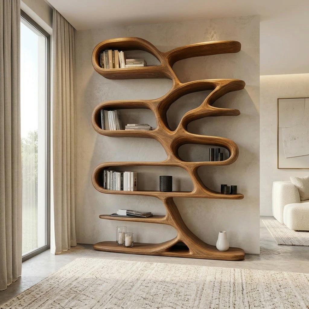 Contemporary Wooden Bookcase For Minimalist Living Room Decor RTTHHNBS158