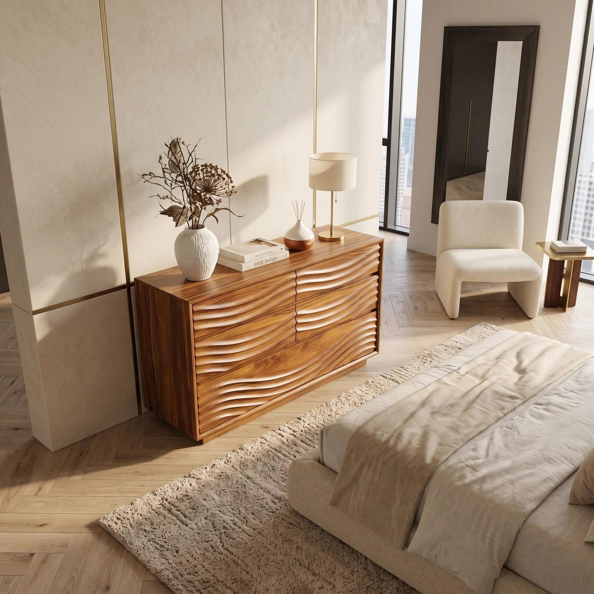 Contemporary Ripple Nursery Dresser For Baby Room SILDTTNDR007