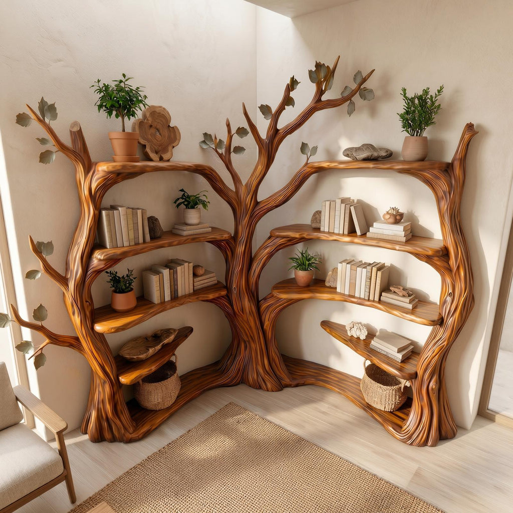 Tree Corner Bookshelf For Living Room And Reading Room