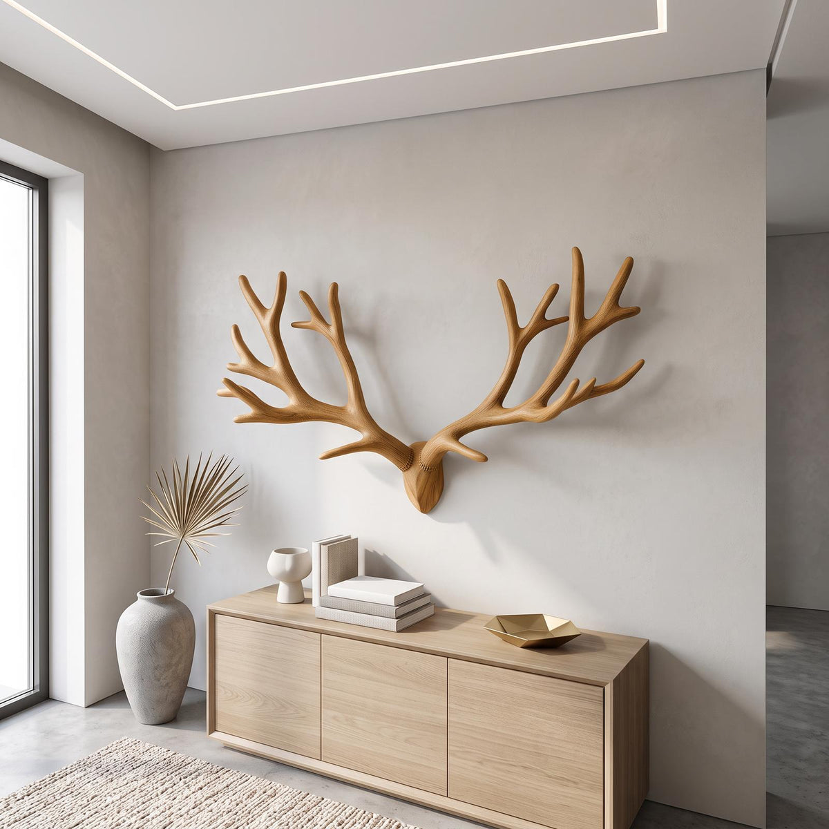 Rustic Deer Antler Wall Decor For Bedroom And Living Room