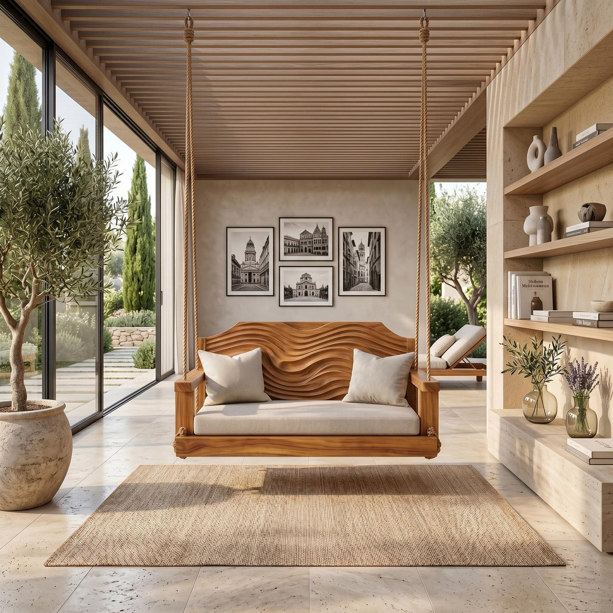 Contemporary Sculptural Back Indoor Swing Reading Corner Interior SILDTTNSWI007