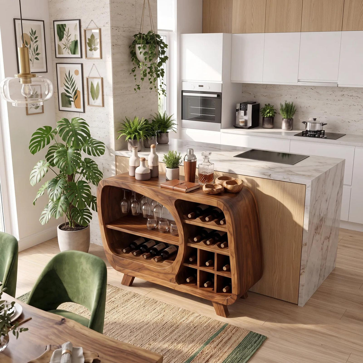 Mid Century Wine Storage Cabinet Modern Kitchen