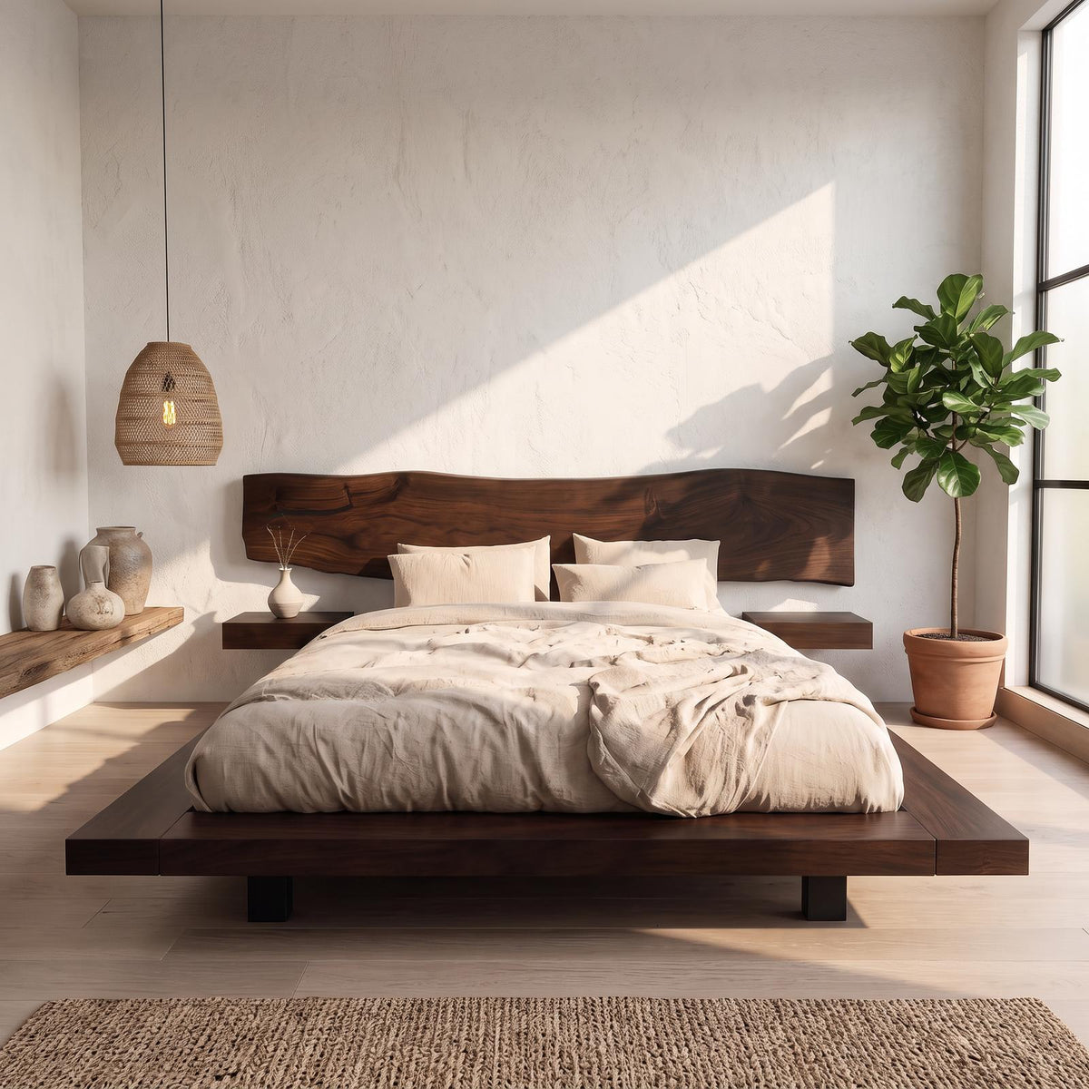 Rustic Bed Frame Cozy Bedroom SINLSAWB029