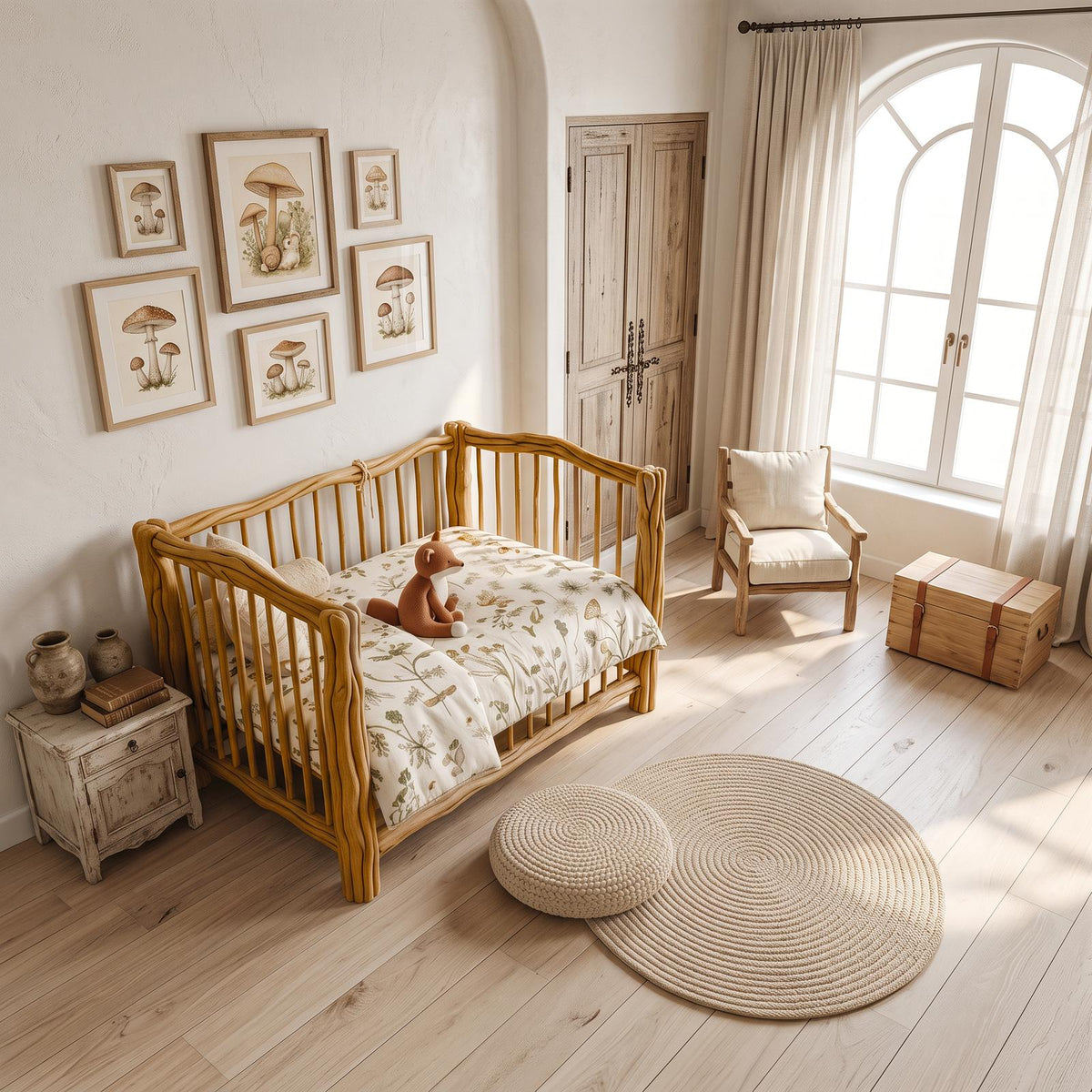 Rustic Kids Wood Bed Nursery Room SINLSAWB034