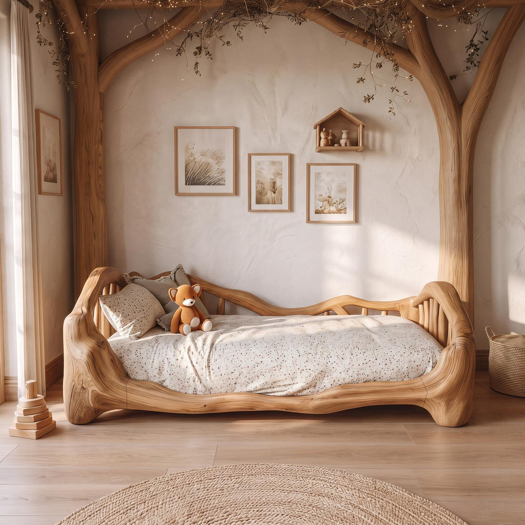 Rustic Toddler Bed Montessori Room SINLSAWB048