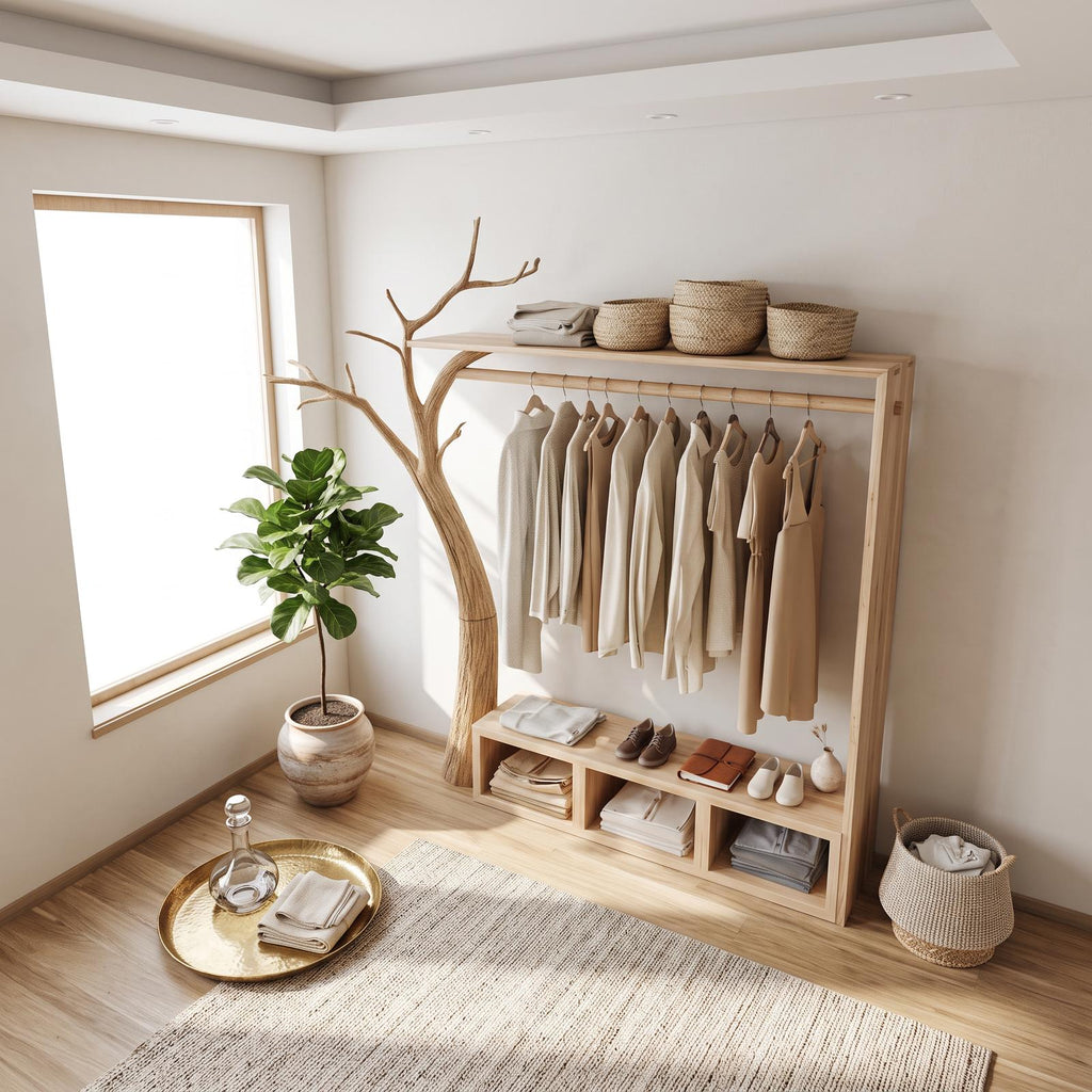 Rustic Tree Coat and Clothing Rack Living Room