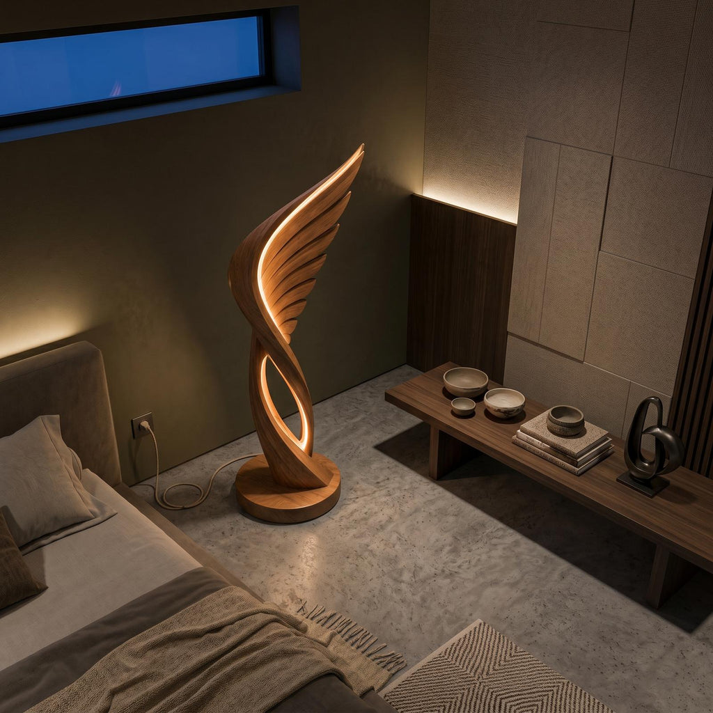 Organic Folding Wing Floor Lamp For Bedroom
