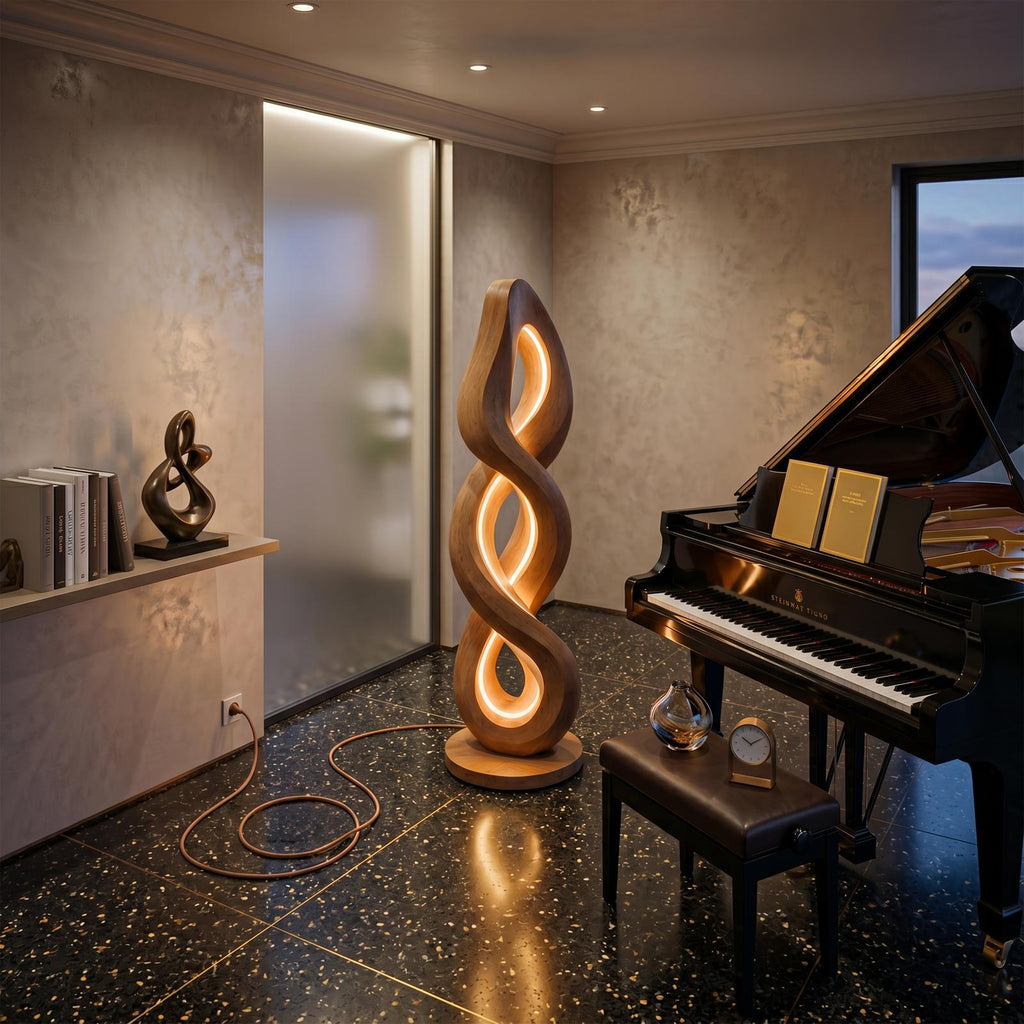 Organic Helix Lamp With Shelf For Interior