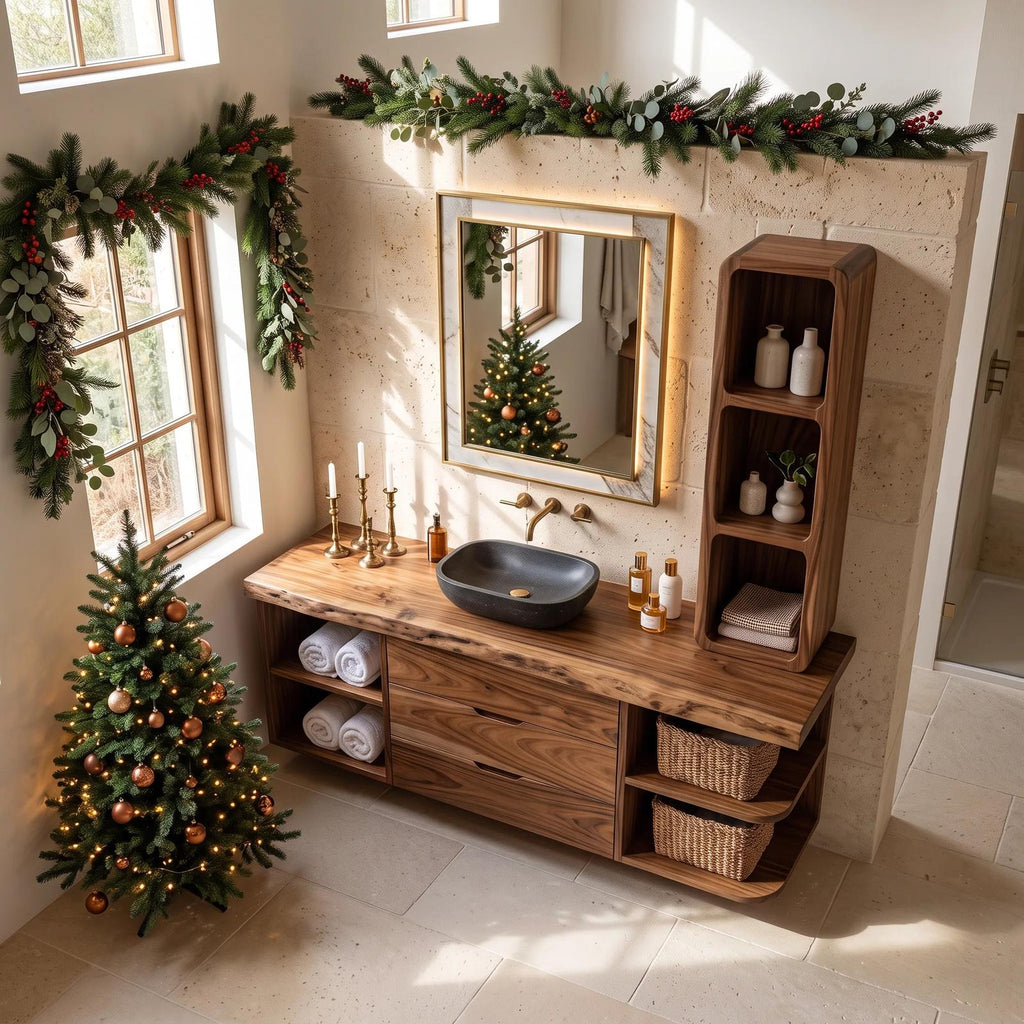 Organic Modern Nutcracker Bathroom Vanity Wellness Room