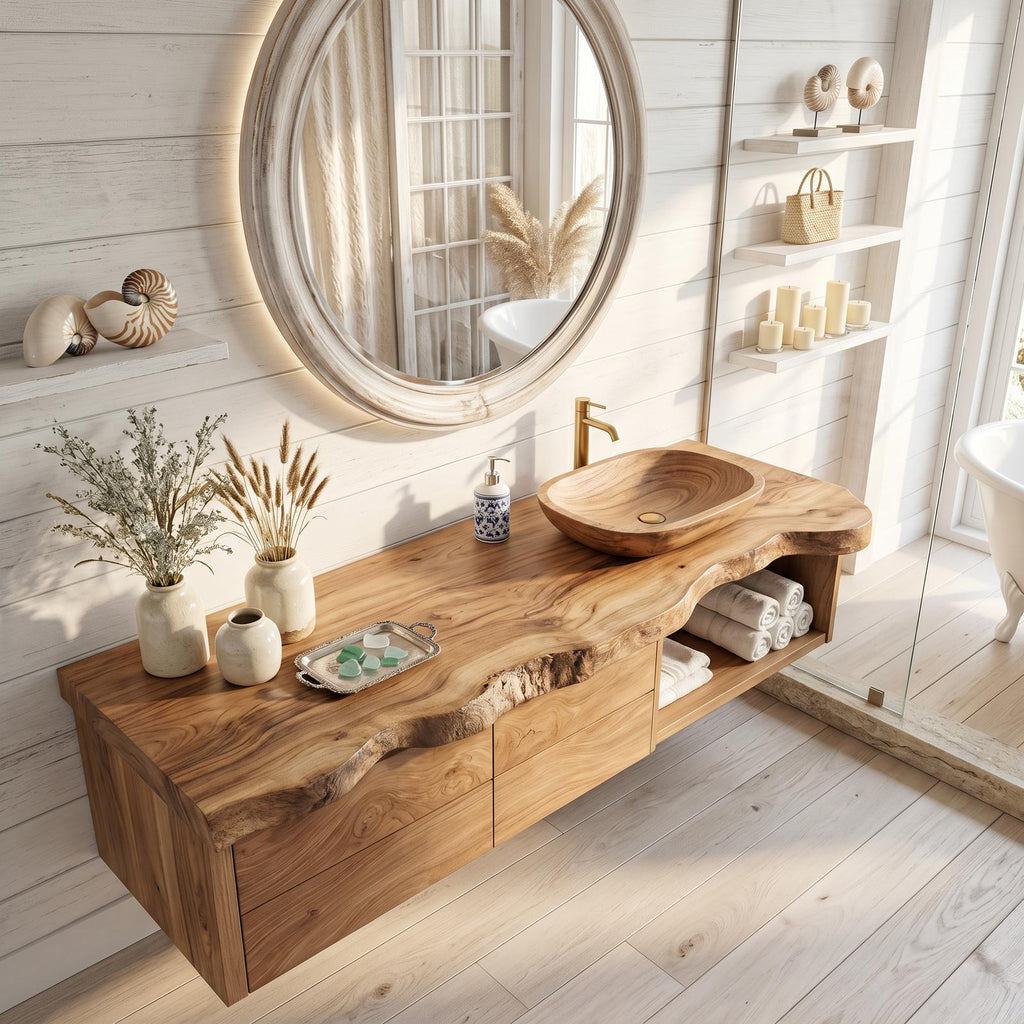 Handcrafted Live Edge Vanity For Bathroom Interiors SILDTTRBRV033