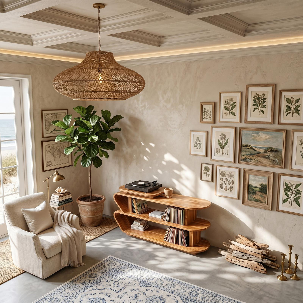 Handcrafted Wood Media Console For Entryway Design