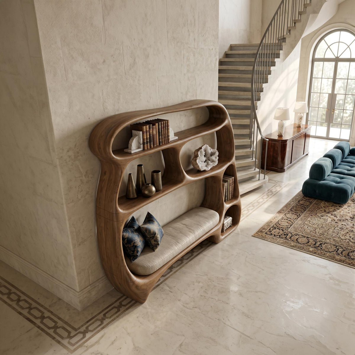 Contemporary Organic Bookshelf For Modern Living Room SILDTTNBS035