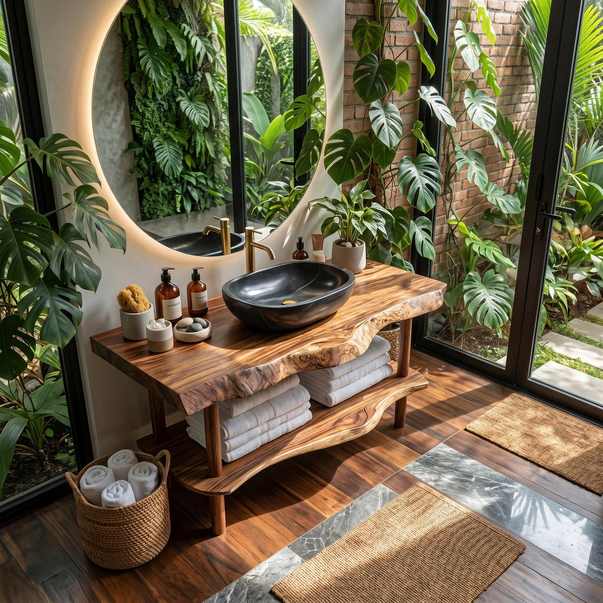 Rustic Wood Bathroom Vanity For Functional Decor SILDTTRBRV052