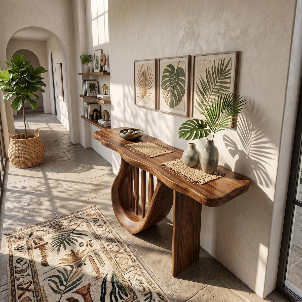 Modern Horseshoe Base Console Table Contemporary Hallway