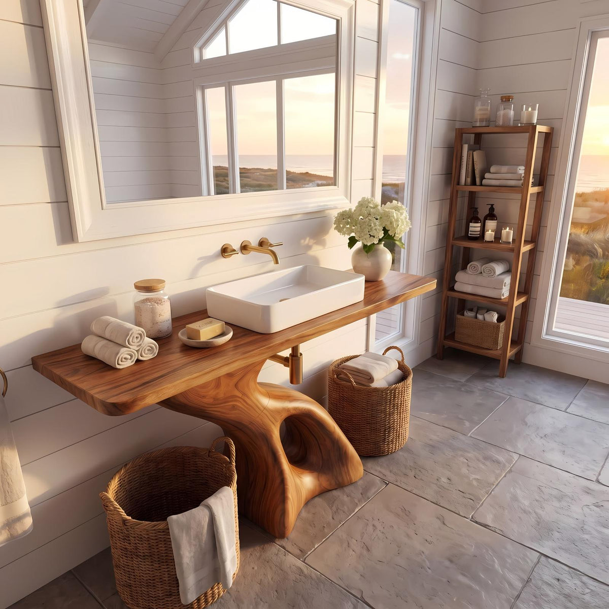 Rustic Solid Vanity For Vintage Bathroom Styling SILDTTNBRV009