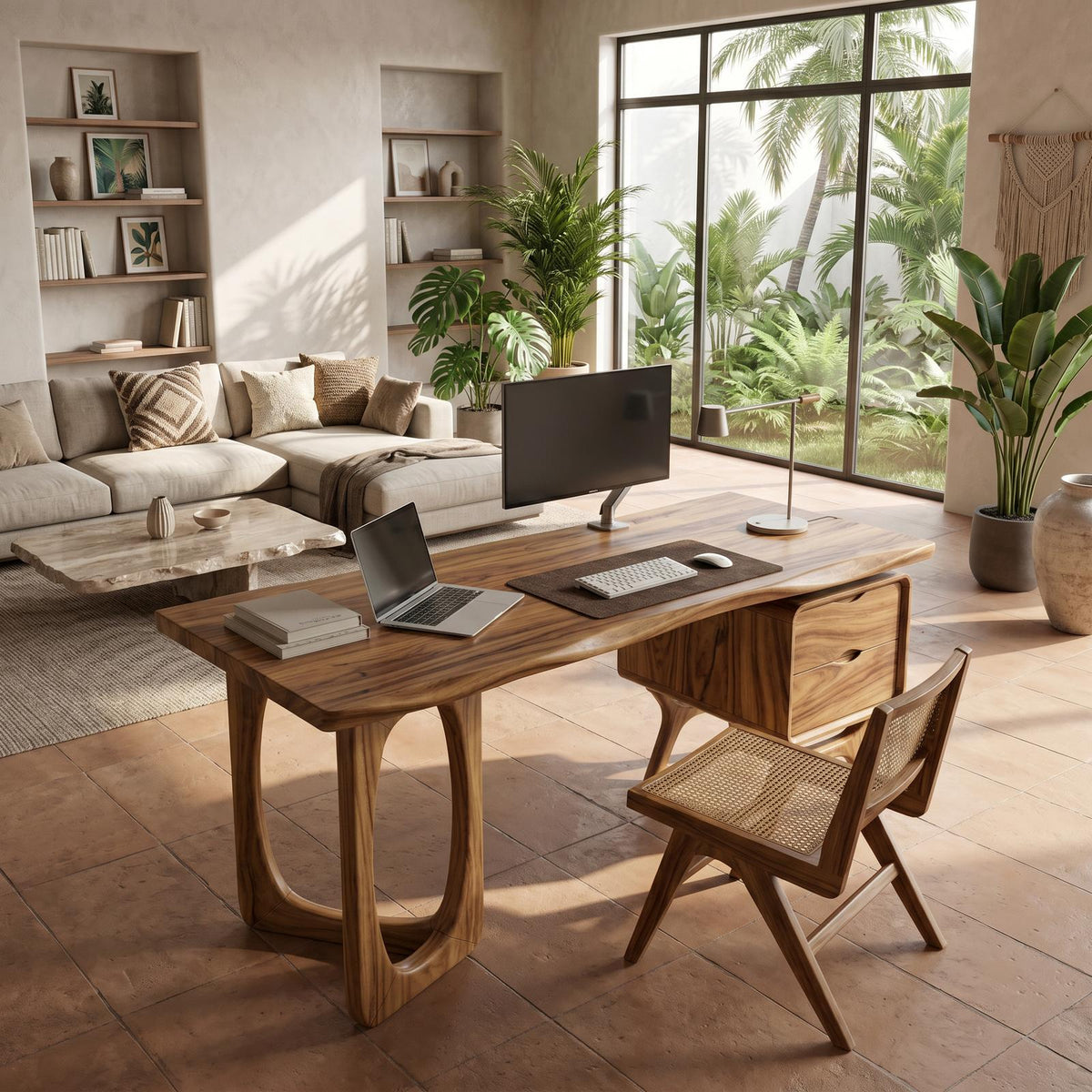 Organic Live Edge Executive Desk Modern Office