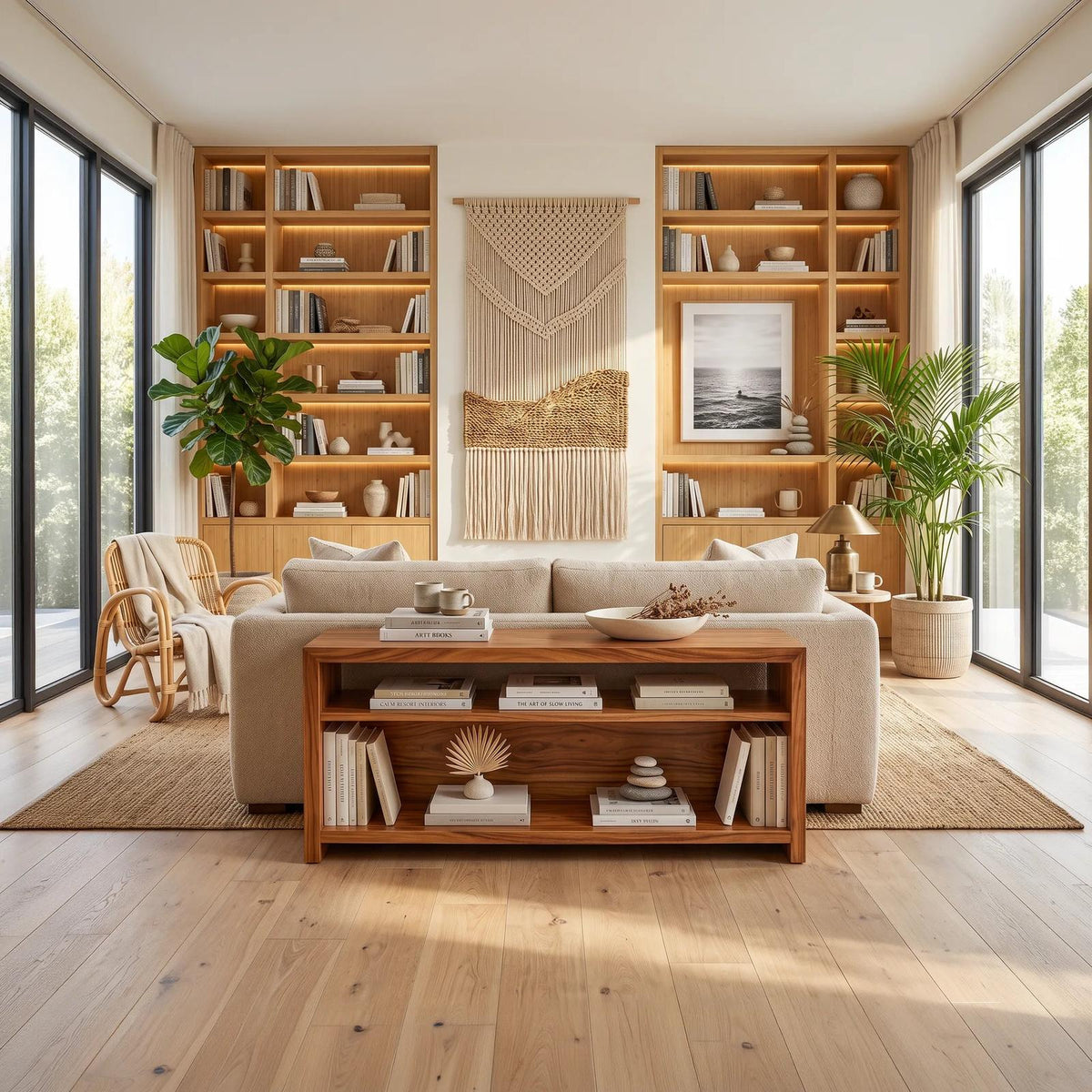 Organic Open Frame Console For Modern Hallway
