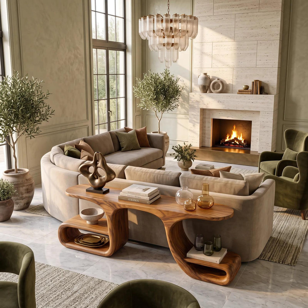 Contemporary Flowing Console Table For Modern Living Space SILDTTNCS194