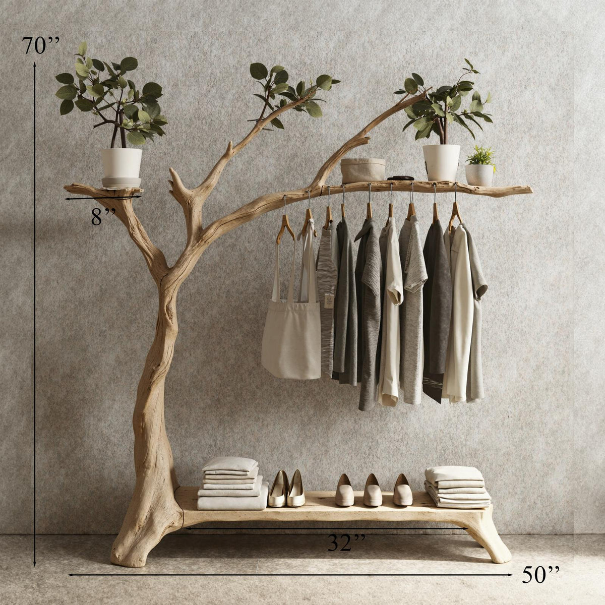 Tree Branch Shoe Rack For Closet Coat Rack With Shelf Rack For Shoe