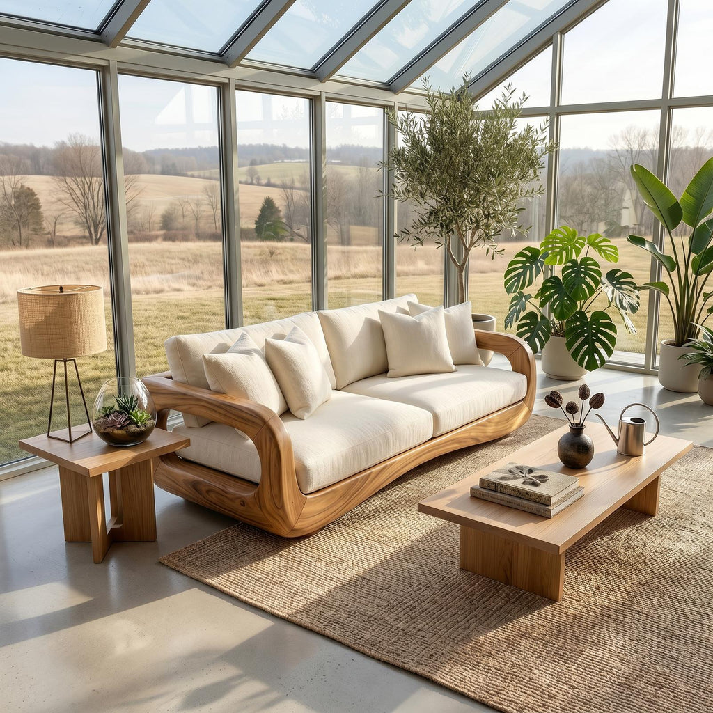 Modern Curved Wooden Sofa For Luxury Penthouse Interior Decor SILDTTRSFA012