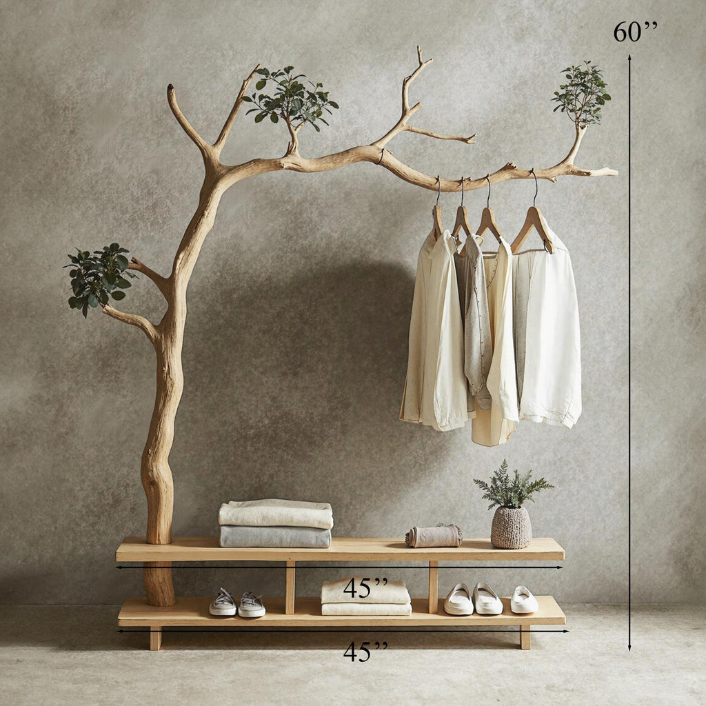 Driftwood Branch Coat Hanger Wall Mount Unique Towel Hook