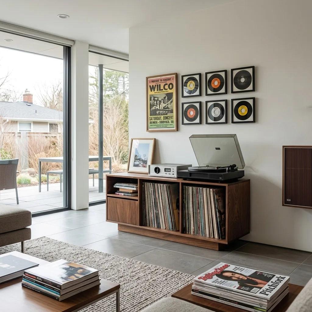 Contemporary Turntable Record Cabinet For Living Room