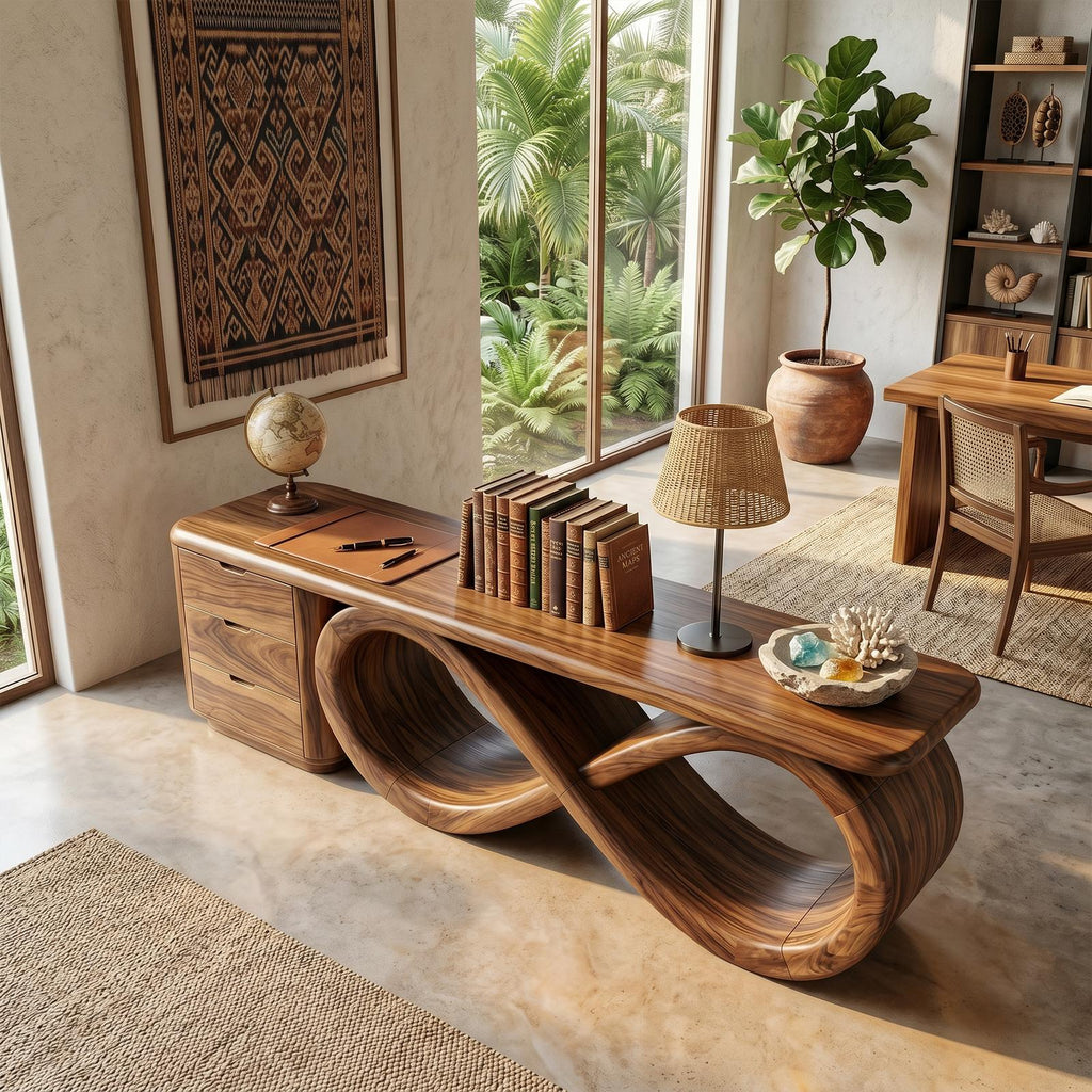 Modern Black Tree Console Table Luxury Residence