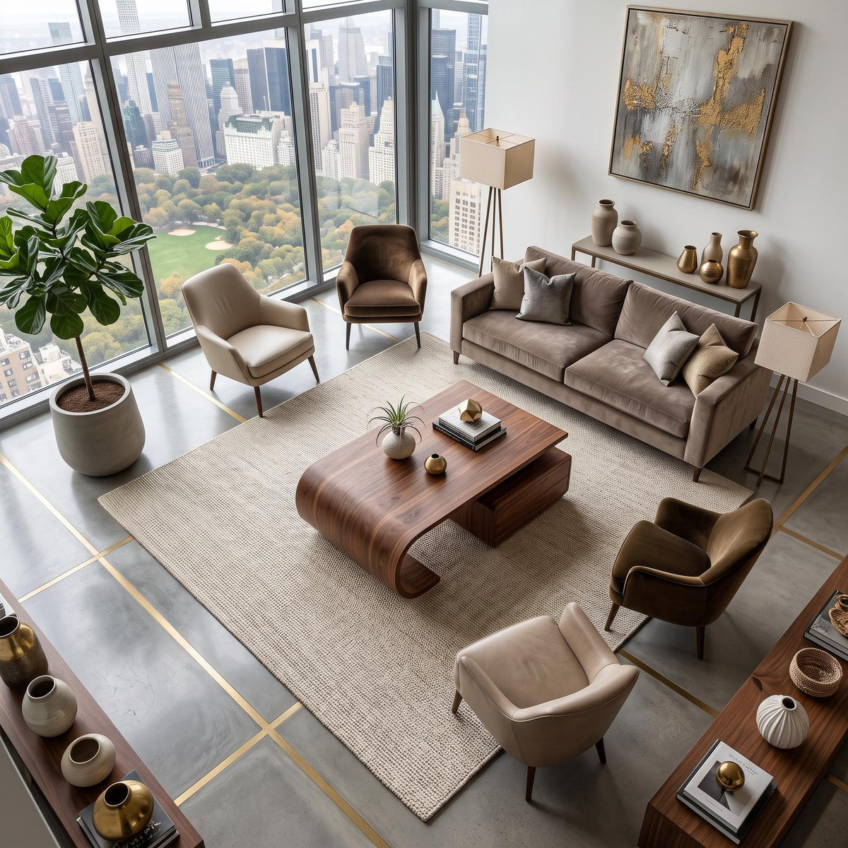 Minimalist Wooden Coffee Table with Hidden Drawer, Modern Low Profile Center Table for Living Room, Model