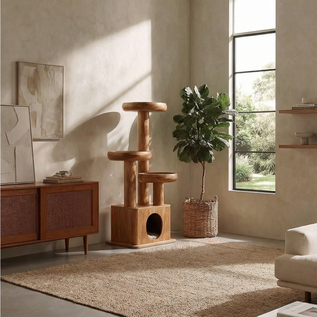 Modern Decorative Cat Tower For Living Room And Pet Lounge