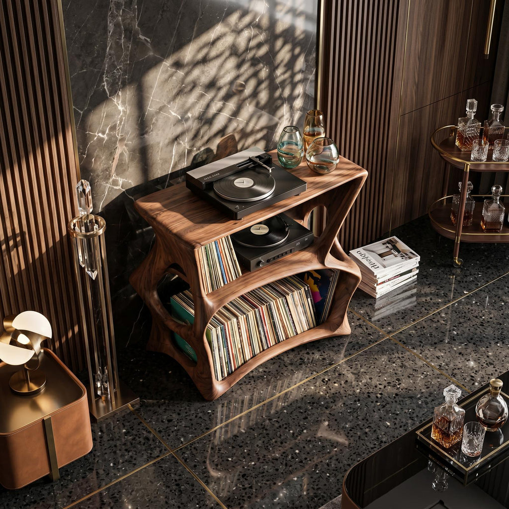 Farmhouse Record Stand Cozy Living Room Furniture