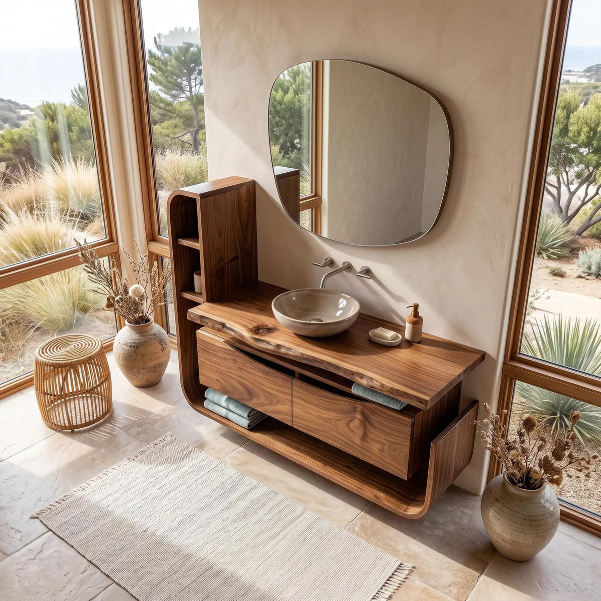 Handcrafted Organic Floating Bathroom Vanity Luxury Ensuite