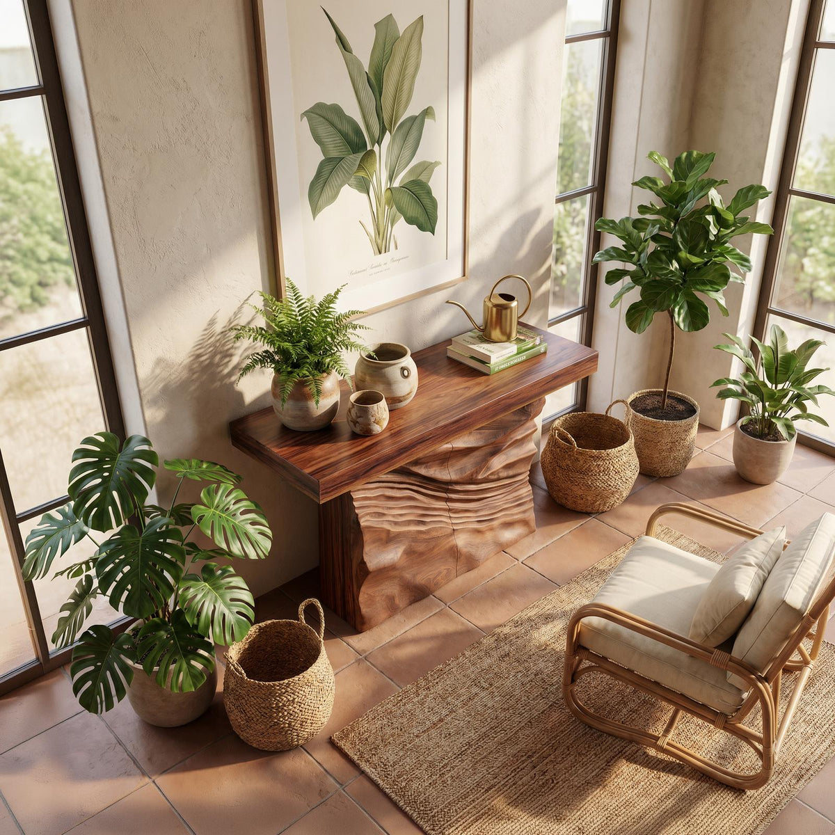 Minimalist Live Form Console Table For Apartment Interior Design