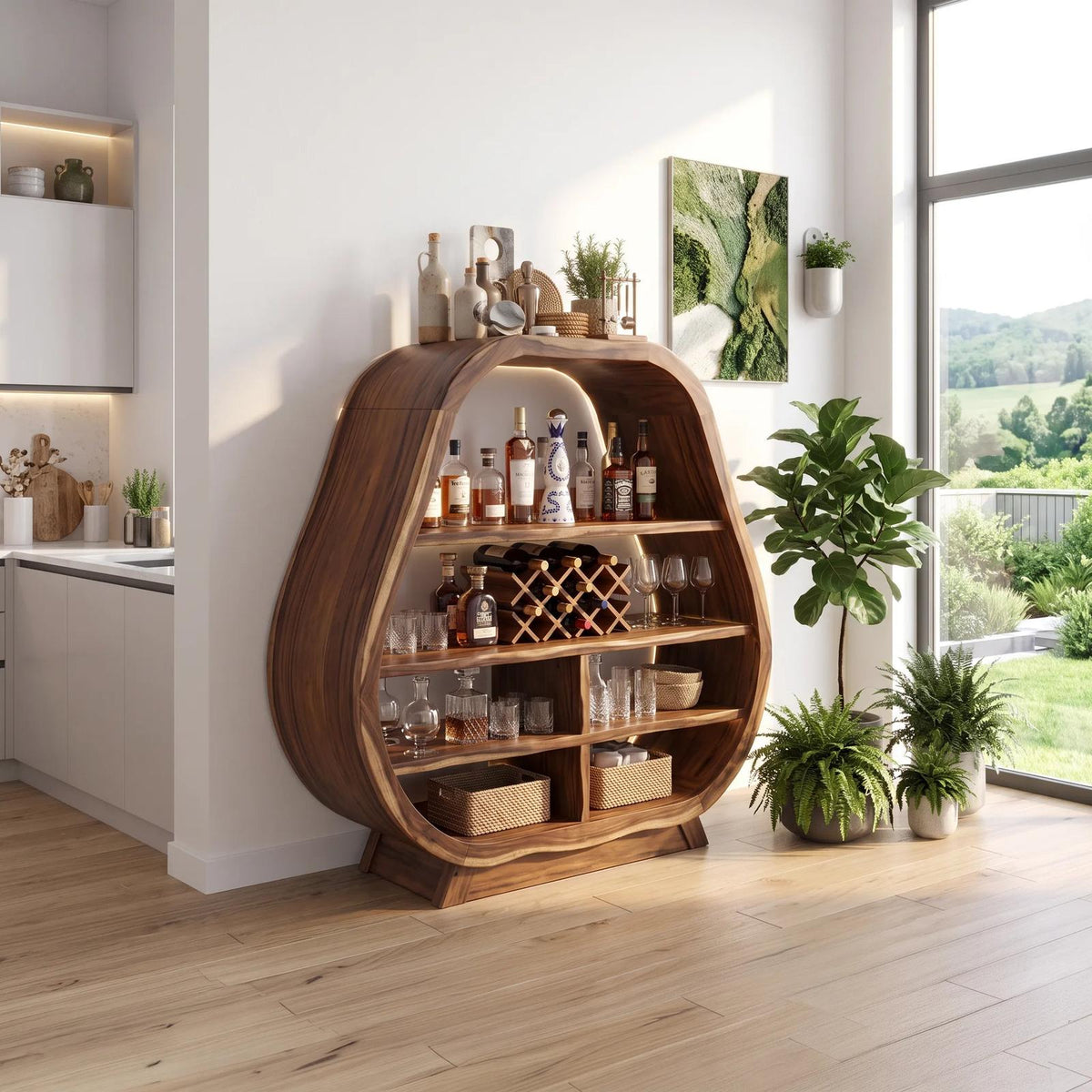 Handcrafted Wine Bar Cabinet Dining Room