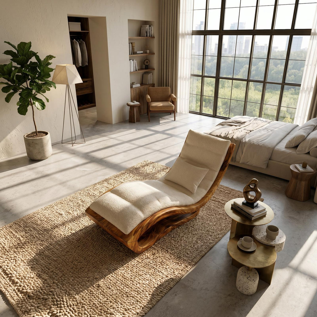 Spry Interior Organic Modern Wooden Daybed, Minimalist Luxury Lounge Sofa Bed for Living Room & Studio, SILDTTRDB002