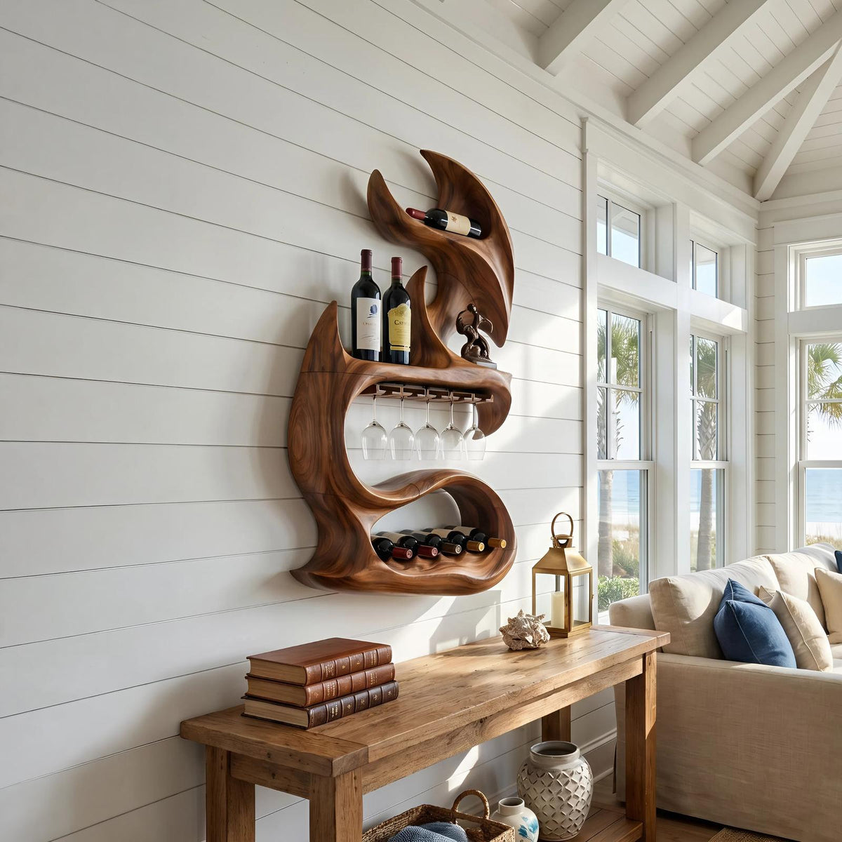 Modern Sculptural Bottle Display For Living Space