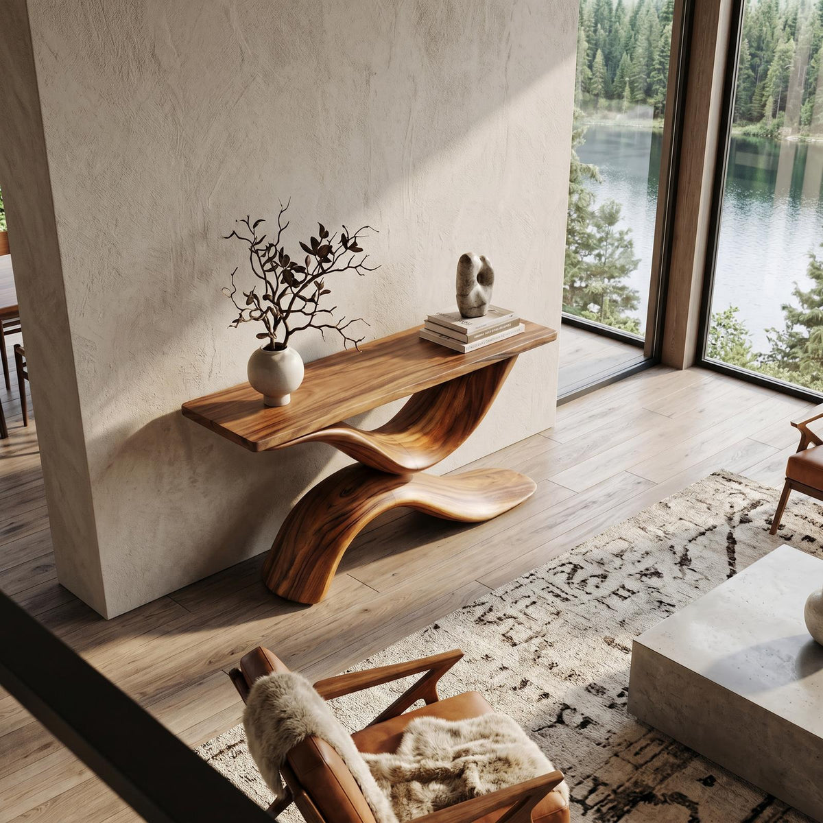 Handcrafted Live Edge Console Table Furniture Decor