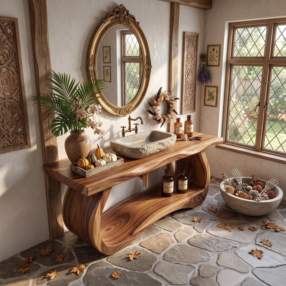 Mid Century Wood Bathroom Vanity Spa Bathroom