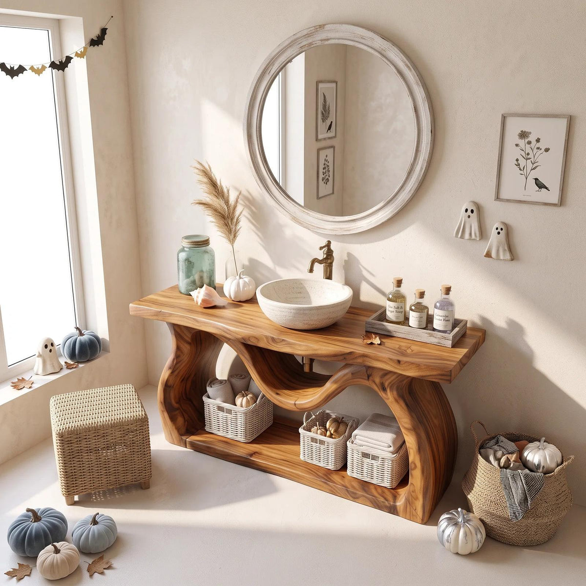 Modern Halloween Bathroom Vanity Cabinet Luxury Ensuite