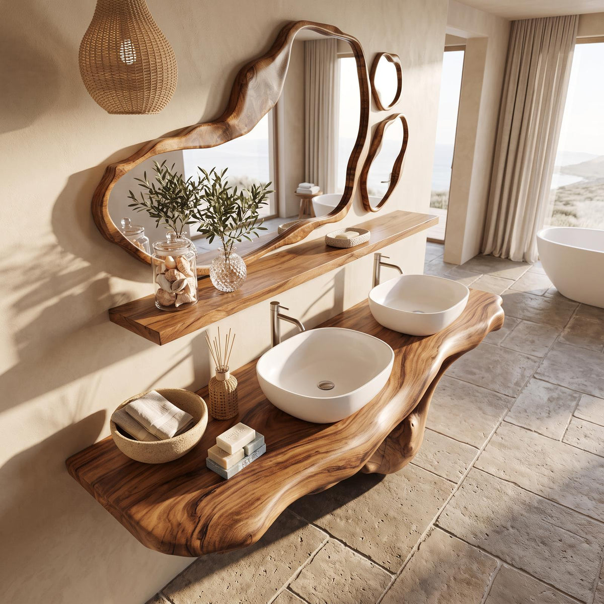 Handcrafted Live Edge Bathroom Vanity Premium Furniture