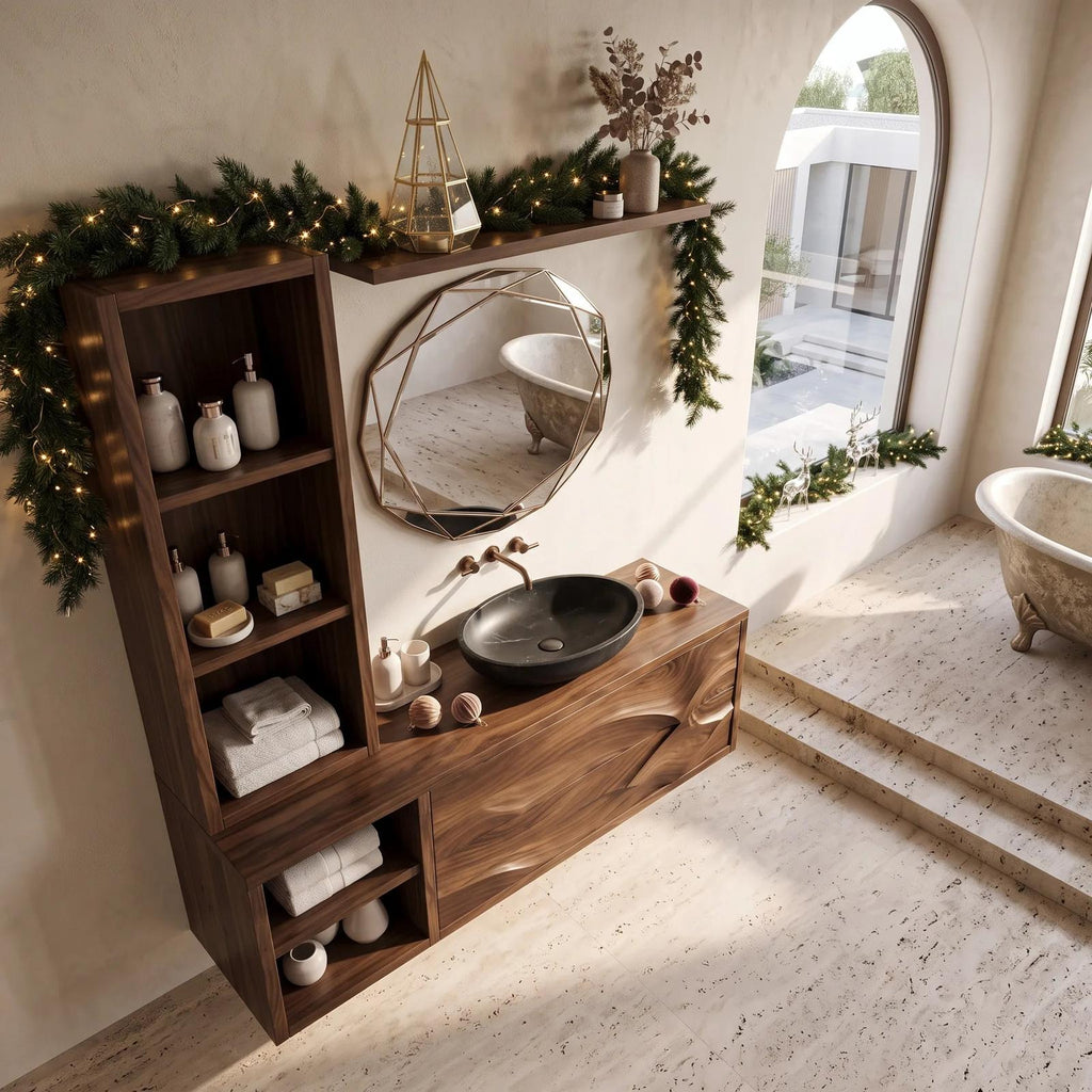 Mid Century Christmas Floating Vanity Urban Apartment