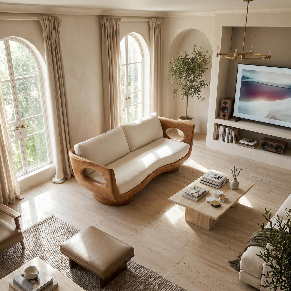 Modern Wooden Sofa Spa Reception Lounge SILDTTRSFA008