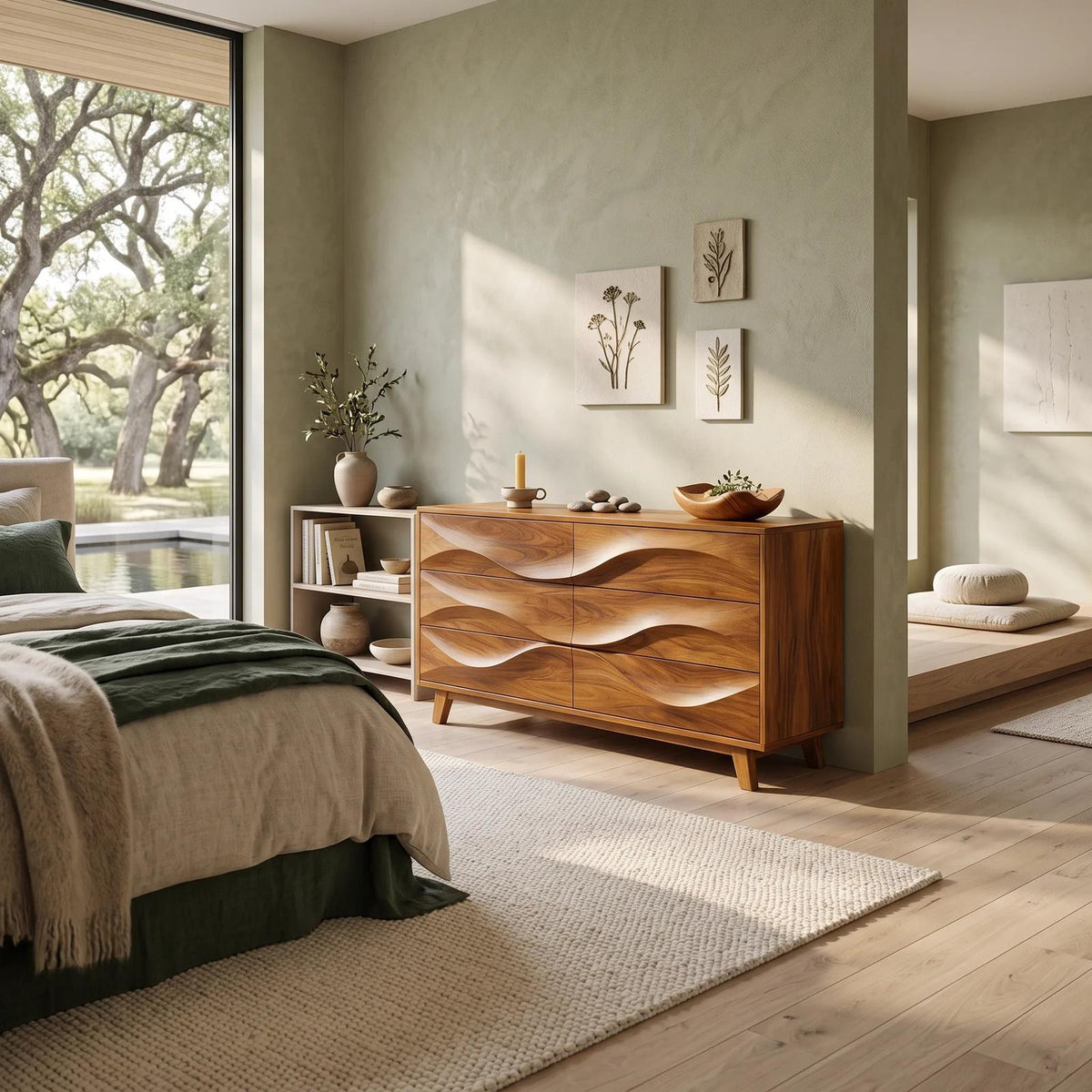 Minimalist Wave Closet Dresser For Modern Bedroom SILDTTNDR005