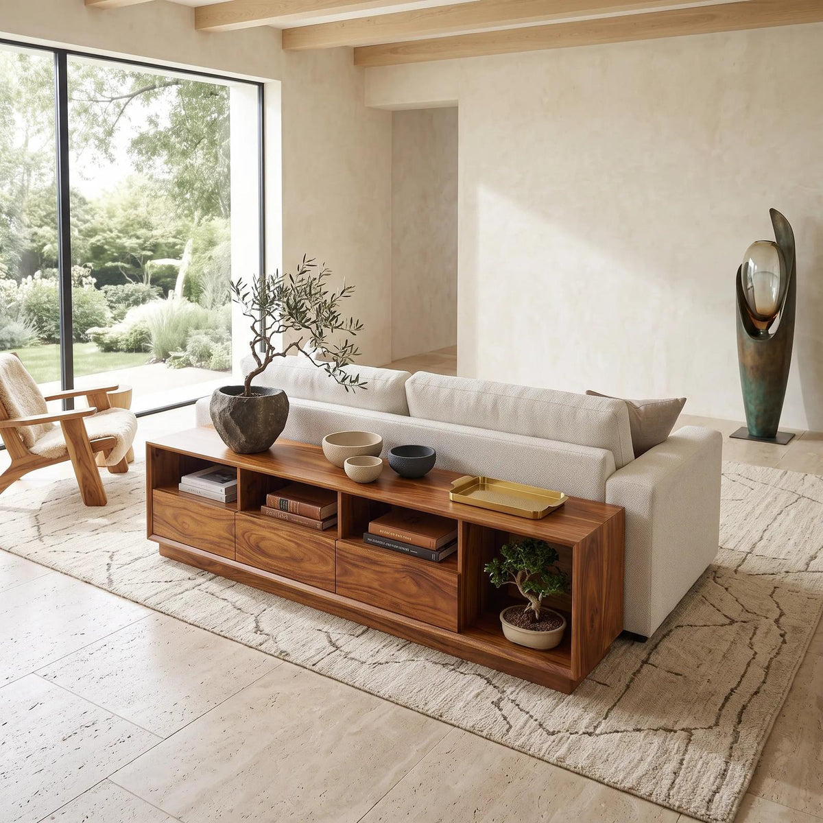 Minimalist Long Console Table For Contemporary Entryway