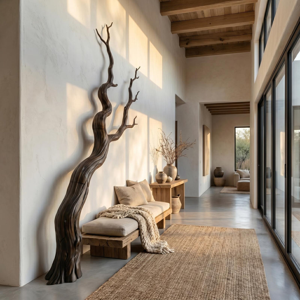 Nature Inspired Wall Decor, Sculptural Wood Tree Branch Art Sculpture for Living Room & Bedroom